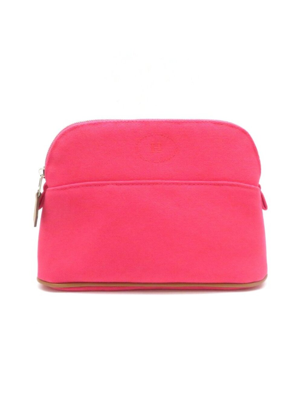 Hermes Bolide Pouch Mini Hibiscus Silver 06 Canvas